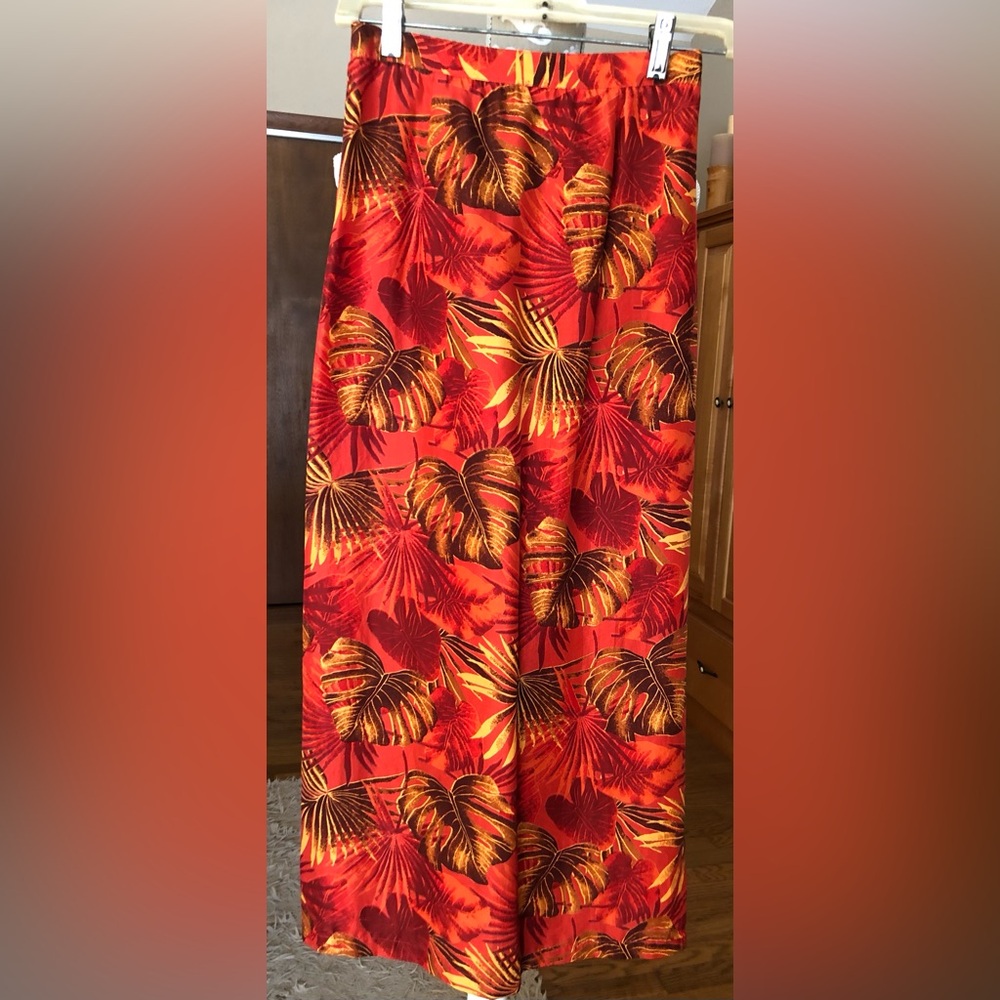 Notations Silk Tropical Orange Maxi Skirt